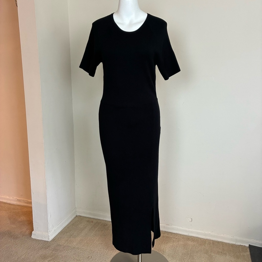 Ann Taylor Black Short Sleeve Knit Dress- MT